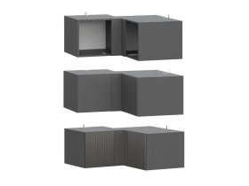 Антресоль (АН50+АН75+планка) Эккервуд (графит) в Игарке - igarka.mebel-nsk.ru | фото