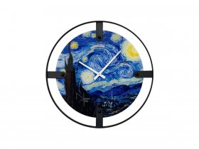 Часы интерьерные NT155 VAN GOGH STARRY NIGHT в Игарке - igarka.mebel-nsk.ru | фото