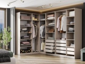 Гардеробная Эккервуд (меланж) в Игарке - igarka.mebel-nsk.ru | фото