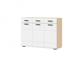 Комод 1200 КМ-01 Либерти (дуб сонома/белый глянец) в Игарке - igarka.mebel-nsk.ru | фото