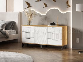 Комод (1500) Флэш (дуб крафт/браш вайт) в Игарке - igarka.mebel-nsk.ru | фото
