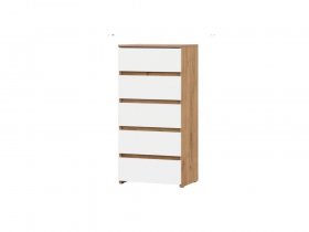 Комод 5 ящиков Некст-1 (дуб золотой/белый шагрень) в Игарке - igarka.mebel-nsk.ru | фото