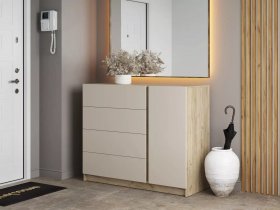 Комод Бостон  КМ-001 (дуб крафт серый/кашемир) в Игарке - igarka.mebel-nsk.ru | фото