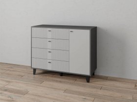 Комод «Катрин-13» (графит/светло-серый) в Игарке - igarka.mebel-nsk.ru | фото
