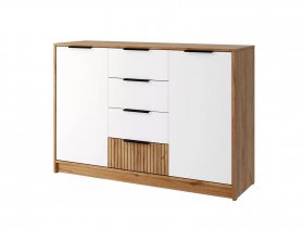 Комод КМ-002 Ивис (дуб крафт золотой/белый) в Игарке - igarka.mebel-nsk.ru | фото