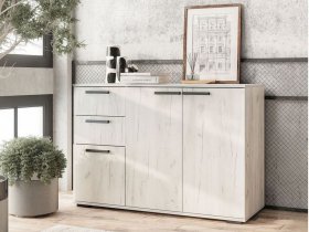 Комод Стандарт-3 NEW (дуб крафт белый) в Игарке - igarka.mebel-nsk.ru | фото