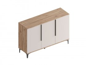 Комод трехстворчатый Сицилия (дуб альпийский/тефия) в Игарке - igarka.mebel-nsk.ru | фото