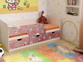 Кровать детская с ящиками 1,86 Минима Hello Kitty в Игарке - igarka.mebel-nsk.ru | фото