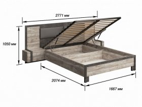 Кровать двуспальная 1,6м с под.мех. Клео в Игарке - igarka.mebel-nsk.ru | фото