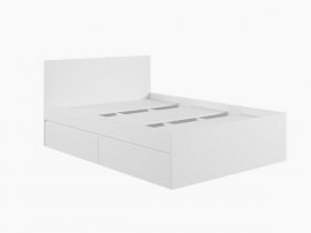 Кровать двуспальная с ящиками 1,4м Мадера-М1400 (белый) в Игарке - igarka.mebel-nsk.ru | фото