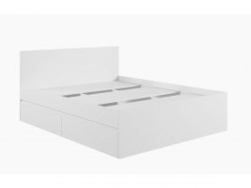 Кровать двуспальная с ящиками 1,6м Мадера-М1600 (белый) в Игарке - igarka.mebel-nsk.ru | фото