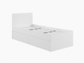 Кровать односпальная с ящиками 0,9м Мадера-М900 (белый) в Игарке - igarka.mebel-nsk.ru | фото
