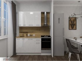 Кухонный гарнитур МДФ Выгодно и точка 1,5 м (белый глянец) в Игарке - igarka.mebel-nsk.ru | фото