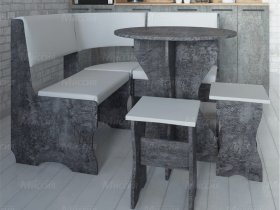 Кухонный уголок Лотос  (цемент темный к/з White) в Игарке - igarka.mebel-nsk.ru | фото
