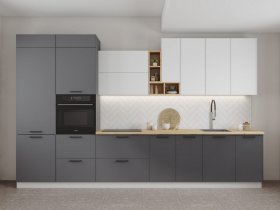 Модульная кухня Фортуна (белый/графит) в Игарке - igarka.mebel-nsk.ru | фото
