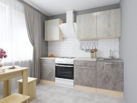Модульная кухня Йота (пикард/цемент) в Игарке - igarka.mebel-nsk.ru | фото