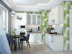 Модульная кухня Ницца (дуб кремовый) в Игарке - igarka.mebel-nsk.ru | фото