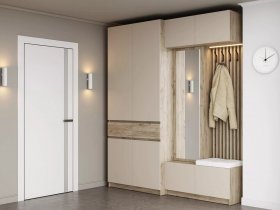 Модульная прихожая Бостон (дуб крафт серый/кашемир) в Игарке - igarka.mebel-nsk.ru | фото