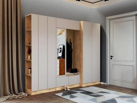 Модульная прихожая «Руэлла» (дуб крафт золотой/кашемир) в Игарке - igarka.mebel-nsk.ru | фото