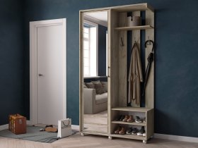 Прихожая «Ларго-2» (дуб крафт серый) в Игарке - igarka.mebel-nsk.ru | фото