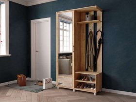 Прихожая «Ларго-2» (дуб крафт золотой) в Игарке - igarka.mebel-nsk.ru | фото