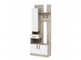 Прихожая ВШ-1 Вега (дуб крафт серый/белый) в Игарке - igarka.mebel-nsk.ru | фото