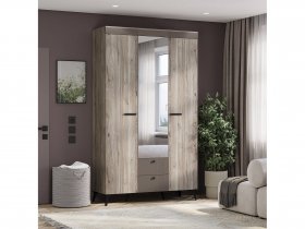Шкаф 3-х створчатый ШК-08 Кассандра (дуб смоки/MF14) в Игарке - igarka.mebel-nsk.ru | фото