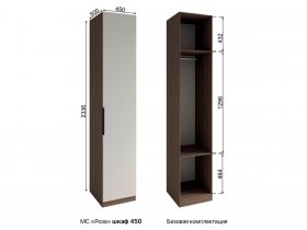Шкаф 450 Роза (орех франклин карамельный/бежевый скин) в Игарке - igarka.mebel-nsk.ru | фото