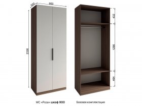 Шкаф 900 Роза (орех франклин карамельный/бежевый скин) в Игарке - igarka.mebel-nsk.ru | фото