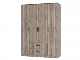 Шкаф четырехстворчатый Титан (дуб смоки) в Игарке - igarka.mebel-nsk.ru | фото