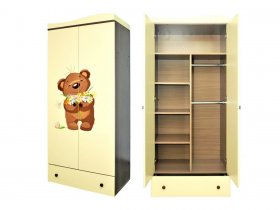 Шкаф двухстворчатый Мишутка-2 в Игарке - igarka.mebel-nsk.ru | фото