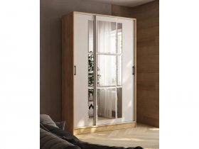 Шкаф-купе 1,4м «Стиль-2» (дуб крафт золотой/кашемир) в Игарке - igarka.mebel-nsk.ru | фото