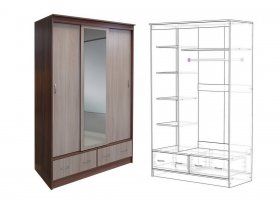 Шкаф-купе Рольм с зеркалом в Игарке - igarka.mebel-nsk.ru | фото