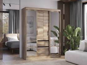 Шкаф-купе ШКК-06 Энигма (венге/дуб каньон) в Игарке - igarka.mebel-nsk.ru | фото