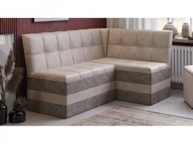 Скамья угловая «Оскар» исп. 2 (микровелюр Wellmart Dark Beige/Latte) в Игарке - igarka.mebel-nsk.ru | фото