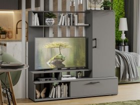Стенка «Сиена» (графит серый) в Игарке - igarka.mebel-nsk.ru | фото