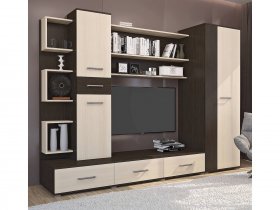 Стенка Верона (дуб венге/дуб молочный) в Игарке - igarka.mebel-nsk.ru | фото