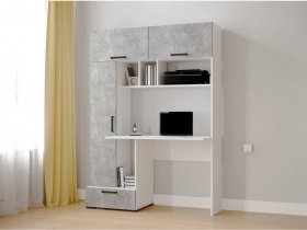 Стол письменный «Квартет-11» (белый/ателье светлое) в Игарке - igarka.mebel-nsk.ru | фото