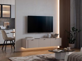 Тумба 2 Рич (кашемир/фрапучино матовый/черный) в Игарке - igarka.mebel-nsk.ru | фото