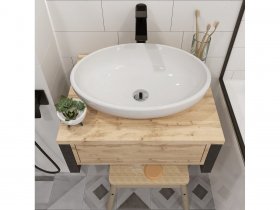 Тумба GRUNGE LOFT 60П 1в.я Дуб Вотан в Игарке - igarka.mebel-nsk.ru | фото