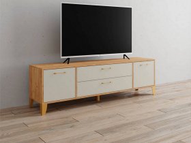 Тумба под ТВ Парус-13 (дуб крафт золотой/кашемир) в Игарке - igarka.mebel-nsk.ru | фото