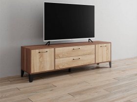 Тумба под ТВ Парус-13 (ясень шимо темный/дуб сонома) в Игарке - igarka.mebel-nsk.ru | фото