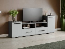 Тумба под ТВ Парус-2 (графит серый/серый камень) в Игарке - igarka.mebel-nsk.ru | фото