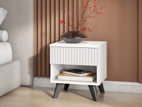 Тумба прикроватная Эккервуд (белый) в Игарке - igarka.mebel-nsk.ru | фото