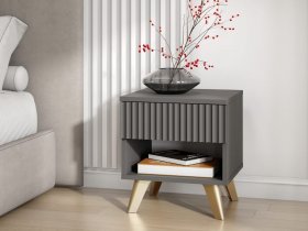 Тумба прикроватная Эккервуд (графит) в Игарке - igarka.mebel-nsk.ru | фото
