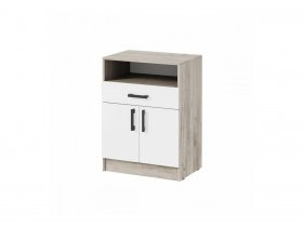 Тумба ТБ-1 Вега (дуб крафт серый/белый) в Игарке - igarka.mebel-nsk.ru | фото
