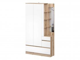 Вешалка с зеркалом Брауни (дуб делано/белый) в Игарке - igarka.mebel-nsk.ru | фото